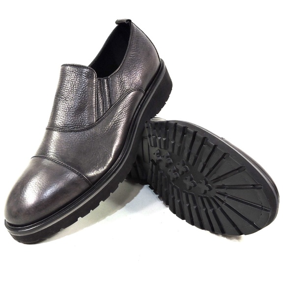 ALBERTO CICCIOLI ?? MEN\'S BLACK CHALC  SOFT LEATHER COMFORT LOAFERS main image 7